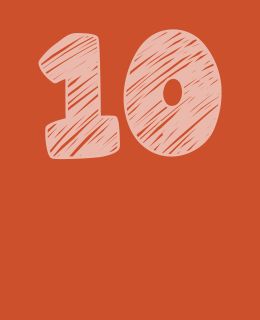 Le chiffre 10 sur fond orange