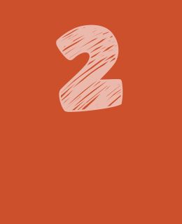 Le chiffre 2 sur fond orange