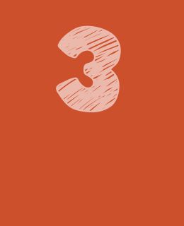 Le chiffre 3 sur fond orange