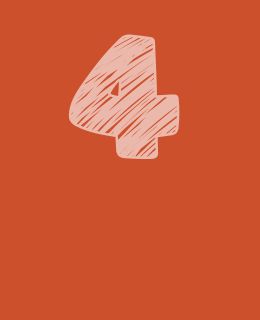 Le chiffre 4 sur fond orange