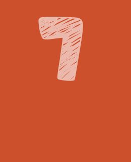 Le chiffre 7 sur fond orange