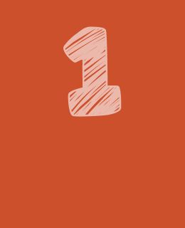 Le chiffre 1 sur fond orange